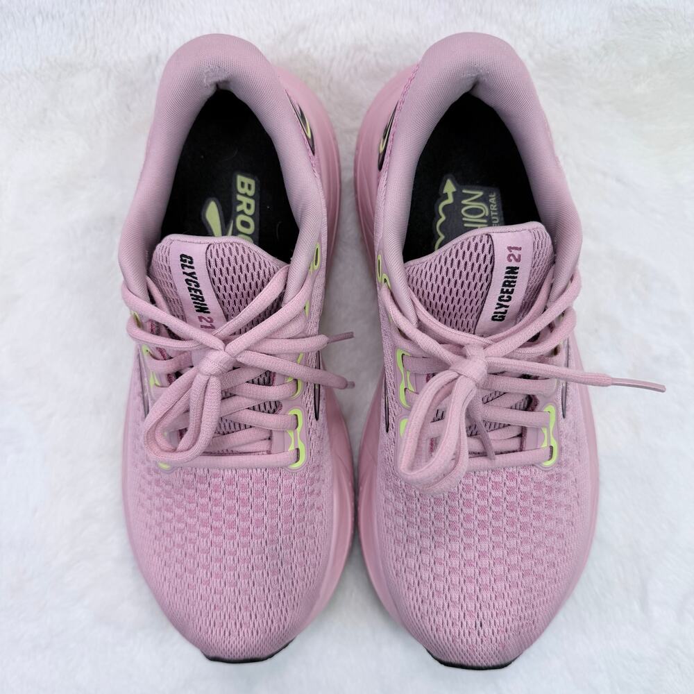Brooks Glycerin 21 Womens Pink Running Shoes Size 6.5 Cushioned Athletic Shoe US - Picture 8 of 10